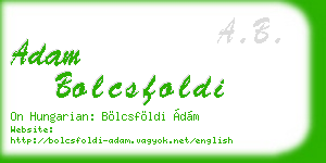 adam bolcsfoldi business card